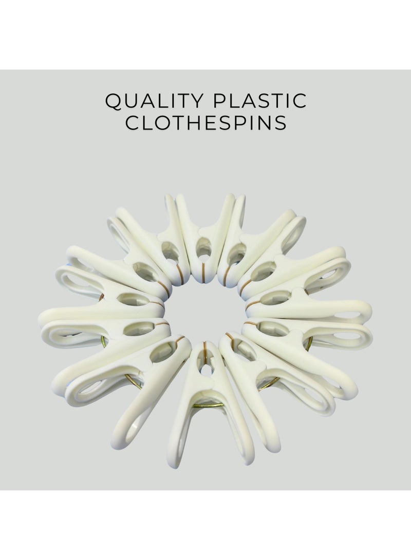 أورتوك مشابك تجفيف الملابس 6 قطع مشابك قوية لتجفيف الملابس، مشابك تجفيف بلاستيكية مقاومة للرياح، مشابك تجفيف بلاستيكية مقاومة للرياح، مشابك منزلية مقاومة للرياح غير قابلة للانزلاق ومطاطية ناعمة، دبابيس تعليق الملابس في الأماكن الخارجية الداخلية والخارجية - Image 5