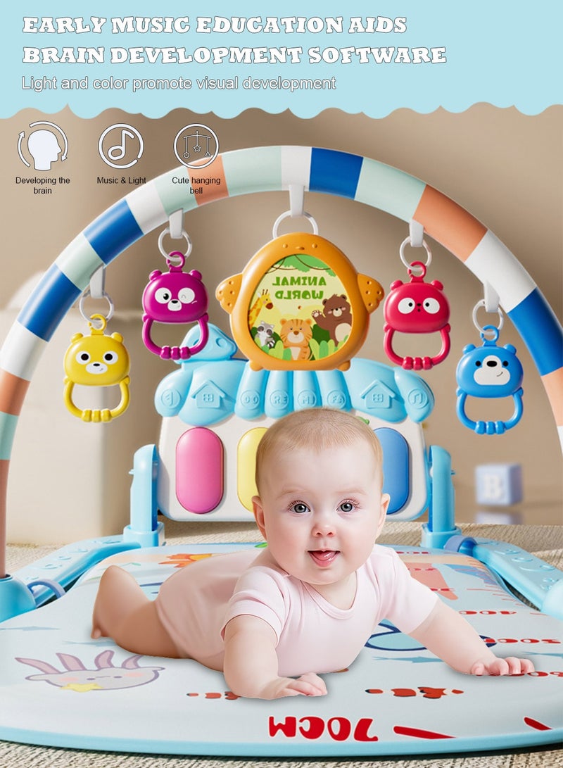 ما بيبي سجادة لعب للأطفال، صالة ألعاب رياضية، مركز أنشطة موسيقية، صالة ألعاب بيانو للركل واللعب، سجادات وقت الاستلقاء على البطن للأطفال حديثي الولادة والرضع والأطفال الصغار والأولاد والبنات - Image 3