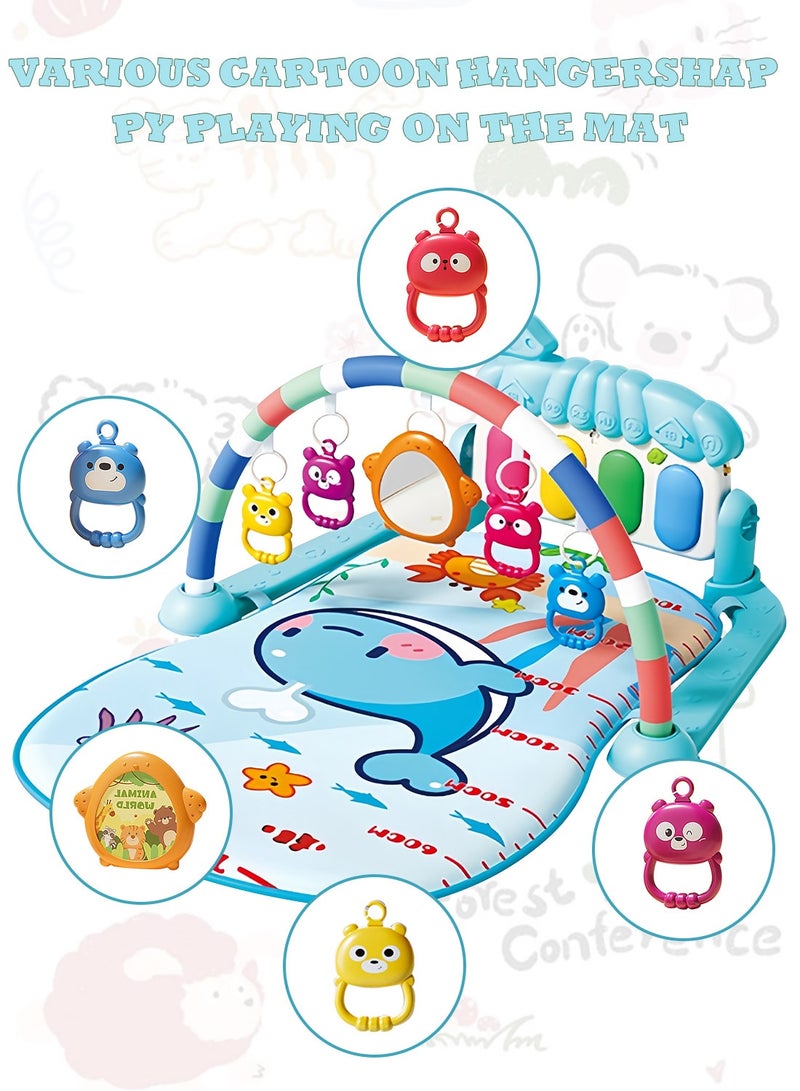 ما بيبي سجادة لعب للأطفال، صالة ألعاب رياضية، مركز أنشطة موسيقية، صالة ألعاب بيانو للركل واللعب، سجادات وقت الاستلقاء على البطن للأطفال حديثي الولادة والرضع والأطفال الصغار والأولاد والبنات - Image 4