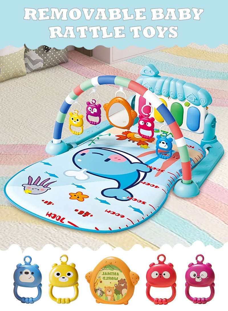 ما بيبي سجادة لعب للأطفال، صالة ألعاب رياضية، مركز أنشطة موسيقية، صالة ألعاب بيانو للركل واللعب، سجادات وقت الاستلقاء على البطن للأطفال حديثي الولادة والرضع والأطفال الصغار والأولاد والبنات - Image 2