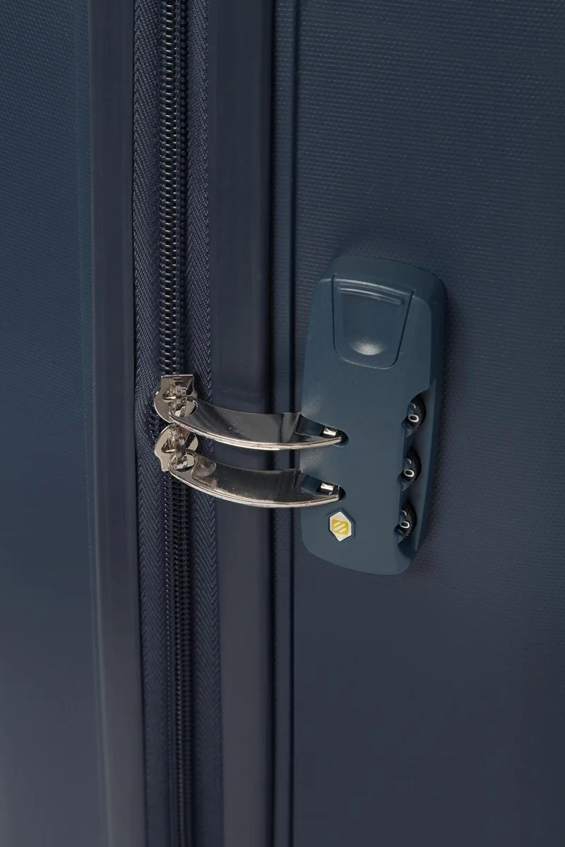 جنكيز باكيل Policarbon Large Size Suitcase – Navy Blue- 241MC305S