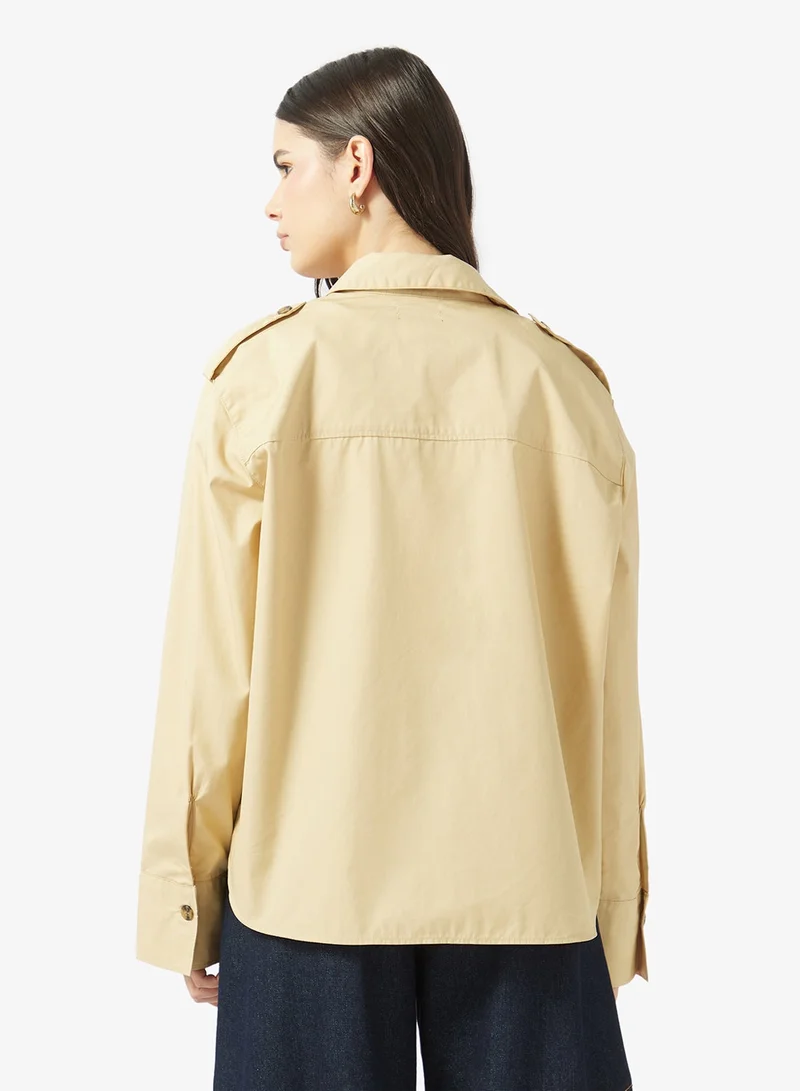 ريبلز مع نمشي Beige Long Sleeves Shirt