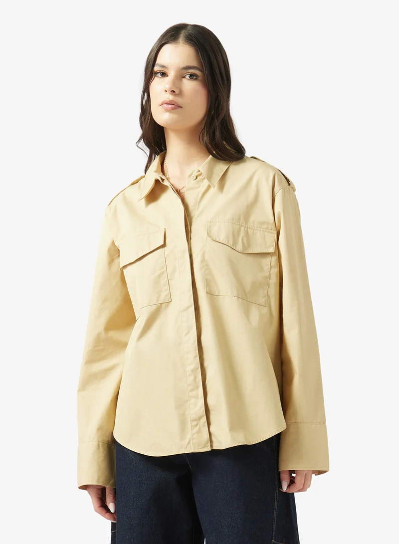 ريبلز مع نمشي Beige Long Sleeves Shirt