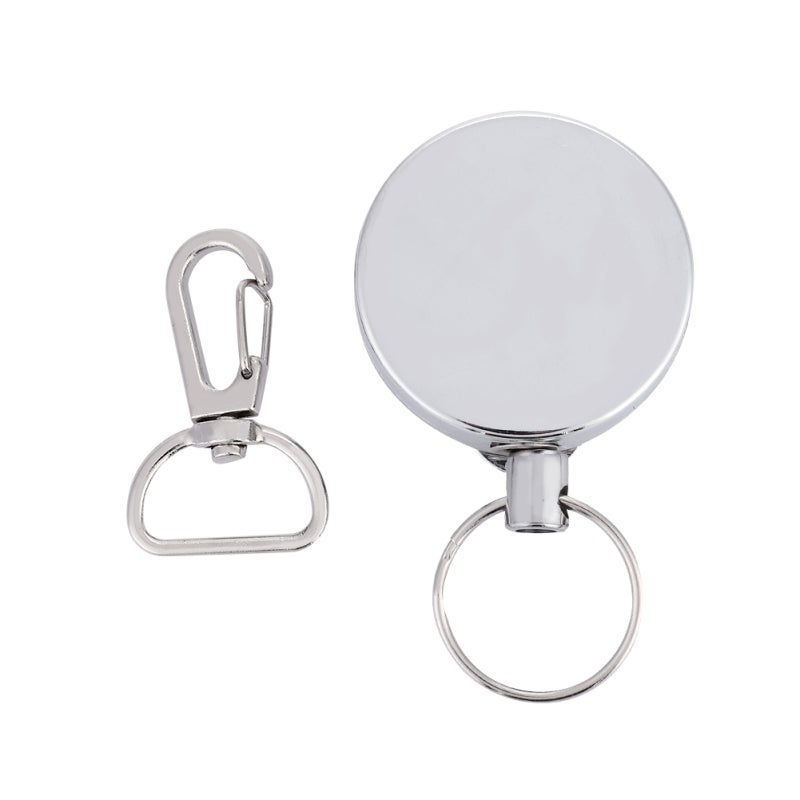 Retractable Keychain: Premium Metal & Chromeplate, Sturdy Durable, Elastic Steel Wire - Anti-Lost, Compact Design for Daily Carry, Outdoor Use & Key Management - Image 1