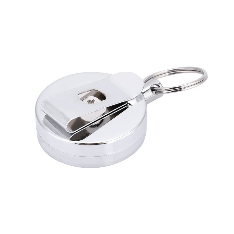 Retractable Keychain: Premium Metal & Chromeplate, Sturdy Durable, Elastic Steel Wire - Anti-Lost, Compact Design for Daily Carry, Outdoor Use & Key Management - Image 5