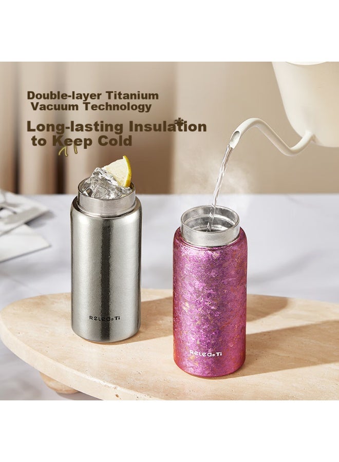 Relea Titanium Cup, Women's Pure Titanium Insulated Mug, Mini Tea Cup, Portable Outdoor Pocket Water Bottle, New Year Gift For Wome - Image 2