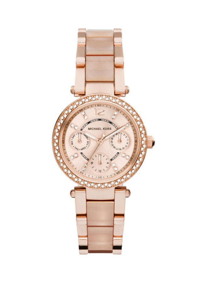 Women Analog Round Shape Stainless Steel Wrist Watch MK6110 - 33 Mm