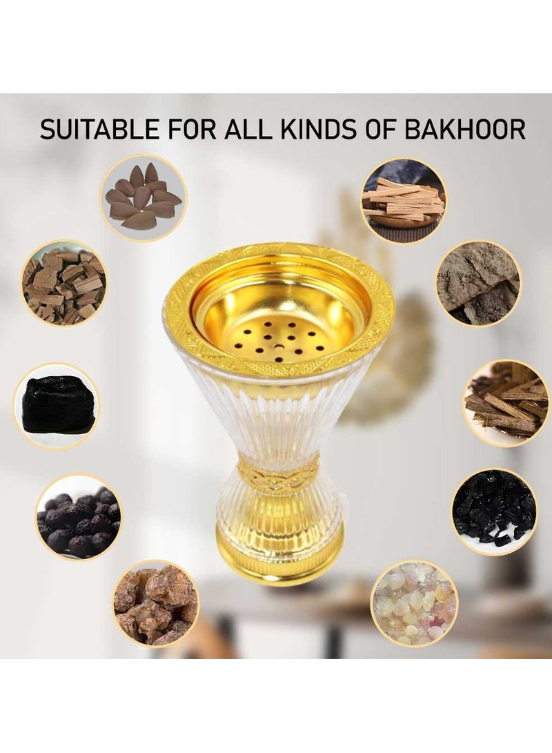 Crystal Finish Bakhoor Burner Frankincense Glass Incense Holder | Exquisite & Elegant Home Décor | Perfect Gift for Loved Ones - Image 4