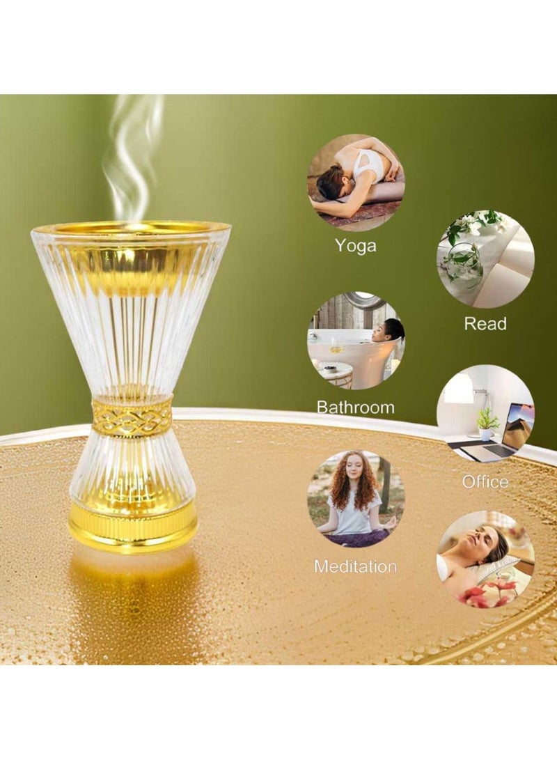 Crystal Finish Bakhoor Burner Frankincense Glass Incense Holder | Exquisite & Elegant Home Décor | Perfect Gift for Loved Ones - Image 3