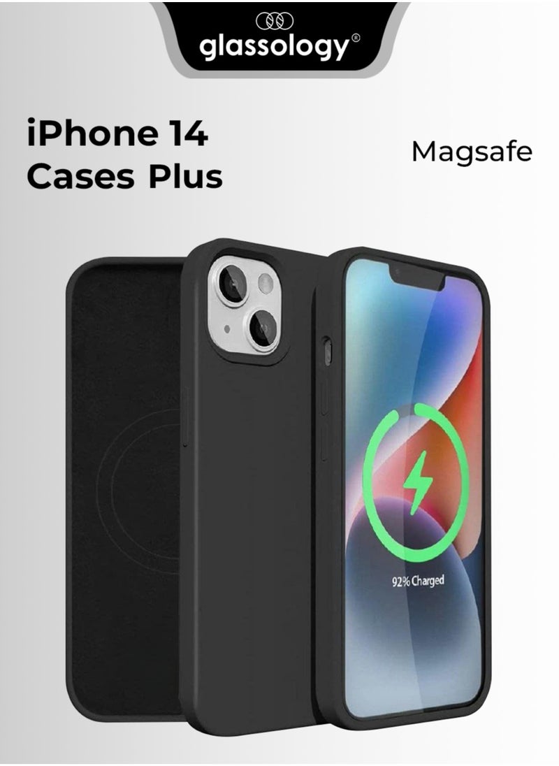 glassology - iPhone 14 Plus Case with Magsafe with Scratch-Resistant Thin and Slim Classic Shockproof Protection (Black) - Image 1