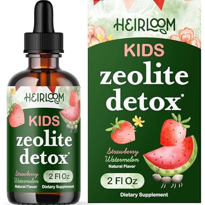 HEIRLOOM Zeolite Detox for Kids Liquid Drops - Gentle Daily Cleanse & Speech Support with Methylated B12 & Vitamin D - Kids Clinoptilolite Zeolite Drops Detox Cleanse Supplement 2oz - Image 1