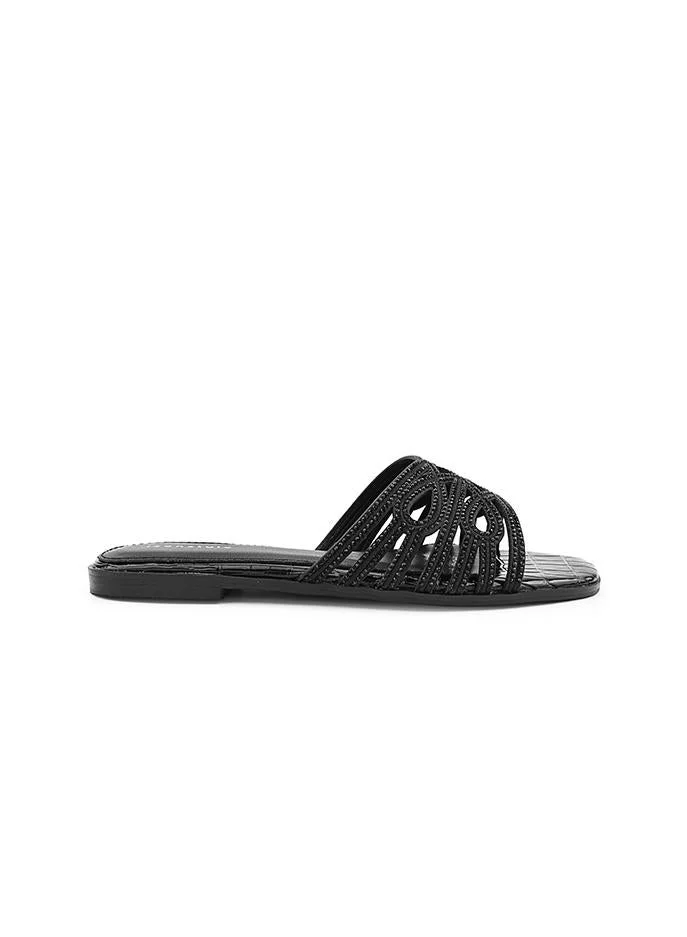 أيقون Casual flat sandal with espadrille-inspired sole.