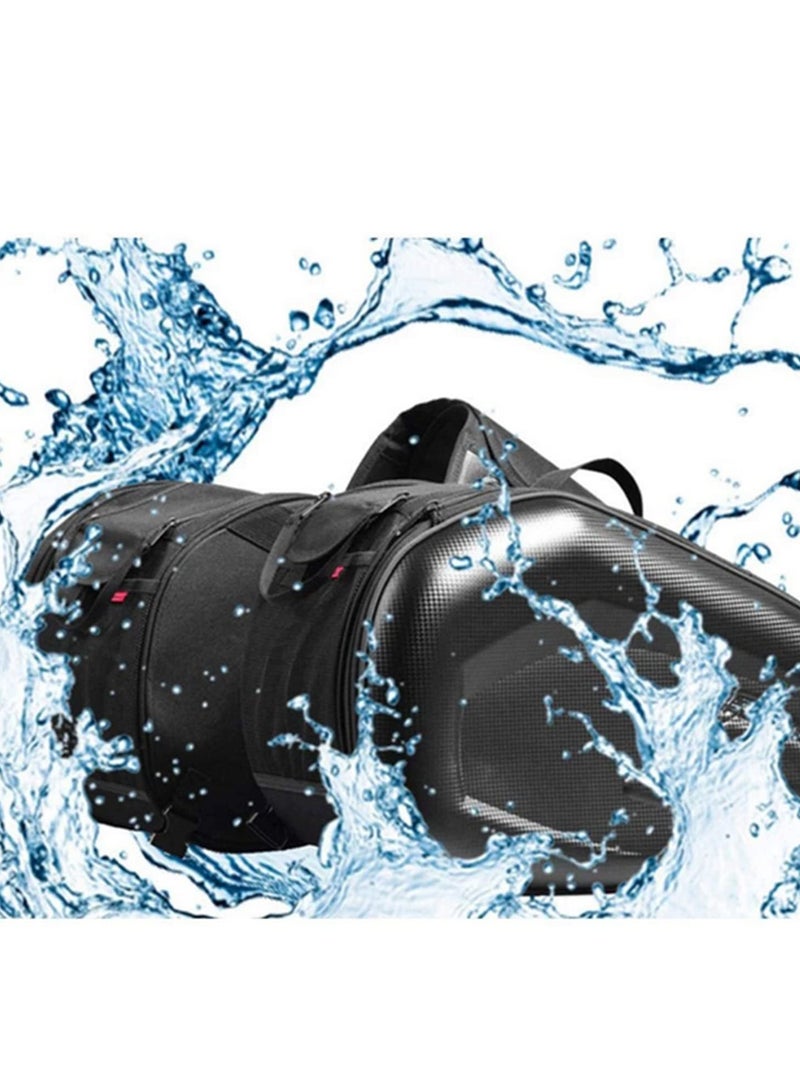 Generic 2PCS Waterproof Motorcycle Side Bags Saddlebags Oxford Fabric Motorbike Saddle Bags Moto Trunk Luggage Storage Helmet Riding Travel Bags for Men Women Black  - Image 5