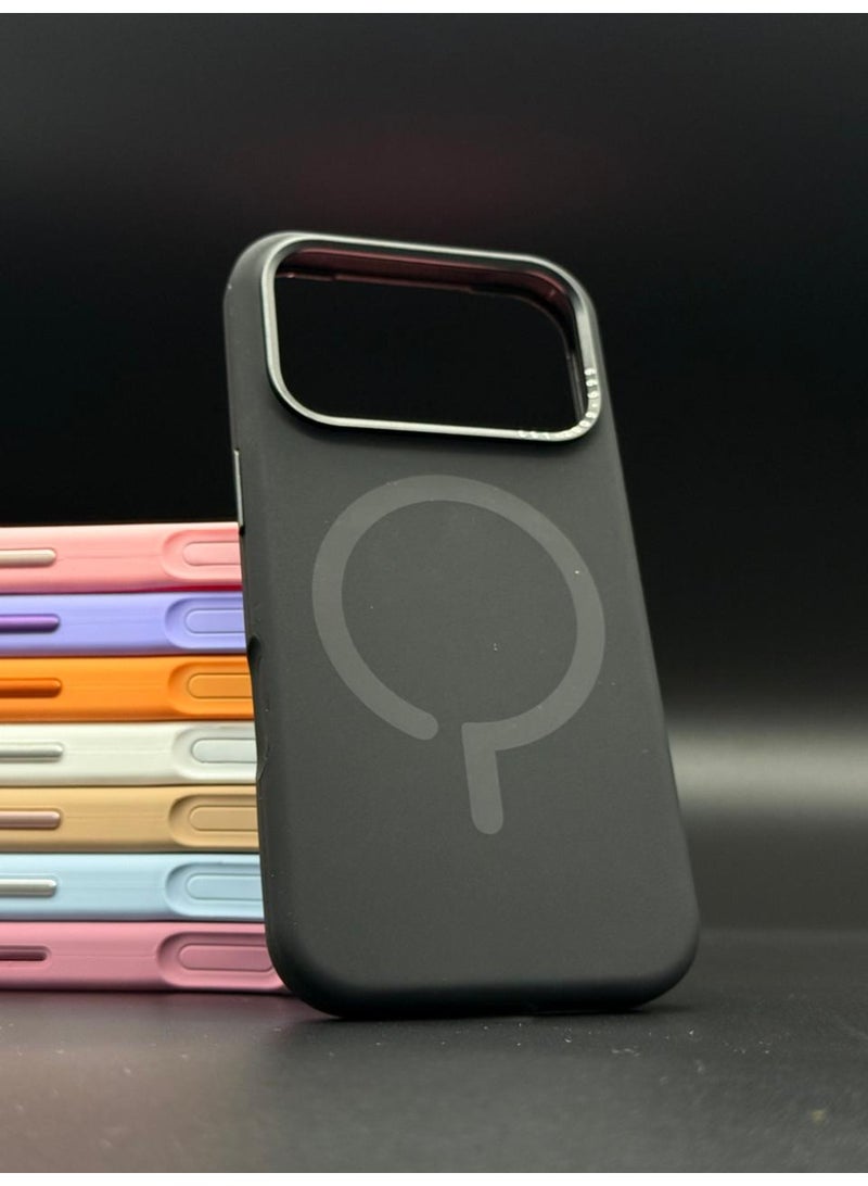 general Premium Silicone MagSafe Case for iPhone 17 Pro Max – Slim, Shockproof, Magnetic Wireless Charging Compatible Protective Cover (Black) - Image 3