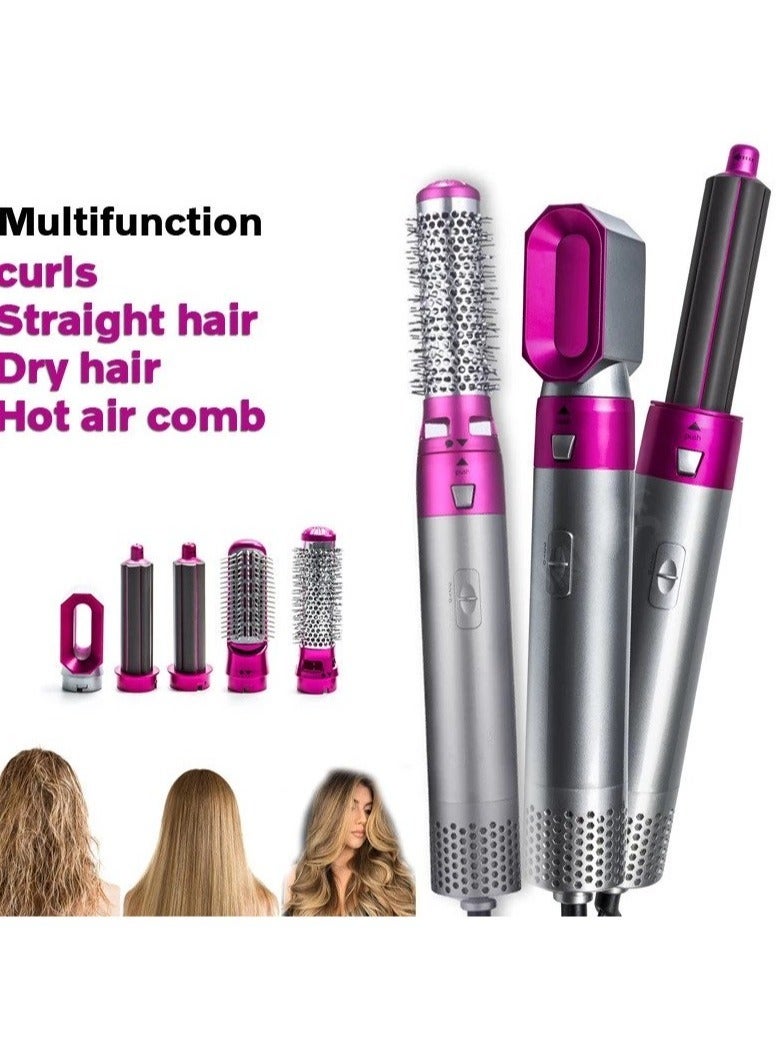 5-in-1 Hair Dryer Brush & Curler – Rotating Hot Air Brush, Electric Hair Dryer, Versatile Styling Tool for All Hairstyles - Image 1