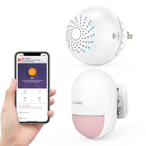SINGCALL Wireless Motion Sensor Alarm Driveway Alarm Indoor Smart Motion Sensor Detector 2.4G WiFi Wireless System Home Security Alert Bell - Image 1
