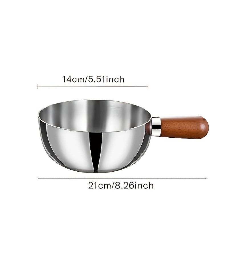 Detachable Handle Stainless Steel Instant Noodle Bowl One Person Small Fat Pot Egg Rice Salad Breakfast Hot Pot No Lid Household Kitchen - Image 4