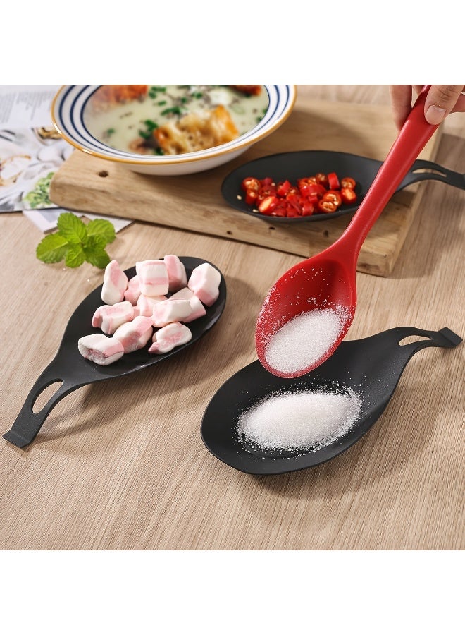 HOMESTAR 3-Pack TPE Spoon Holders, Heat-Resistant Spoon Rests, Easy-Clean Kitchen Utensil Pads, Non-Slip Saucer Mats For Cooking - Image 4