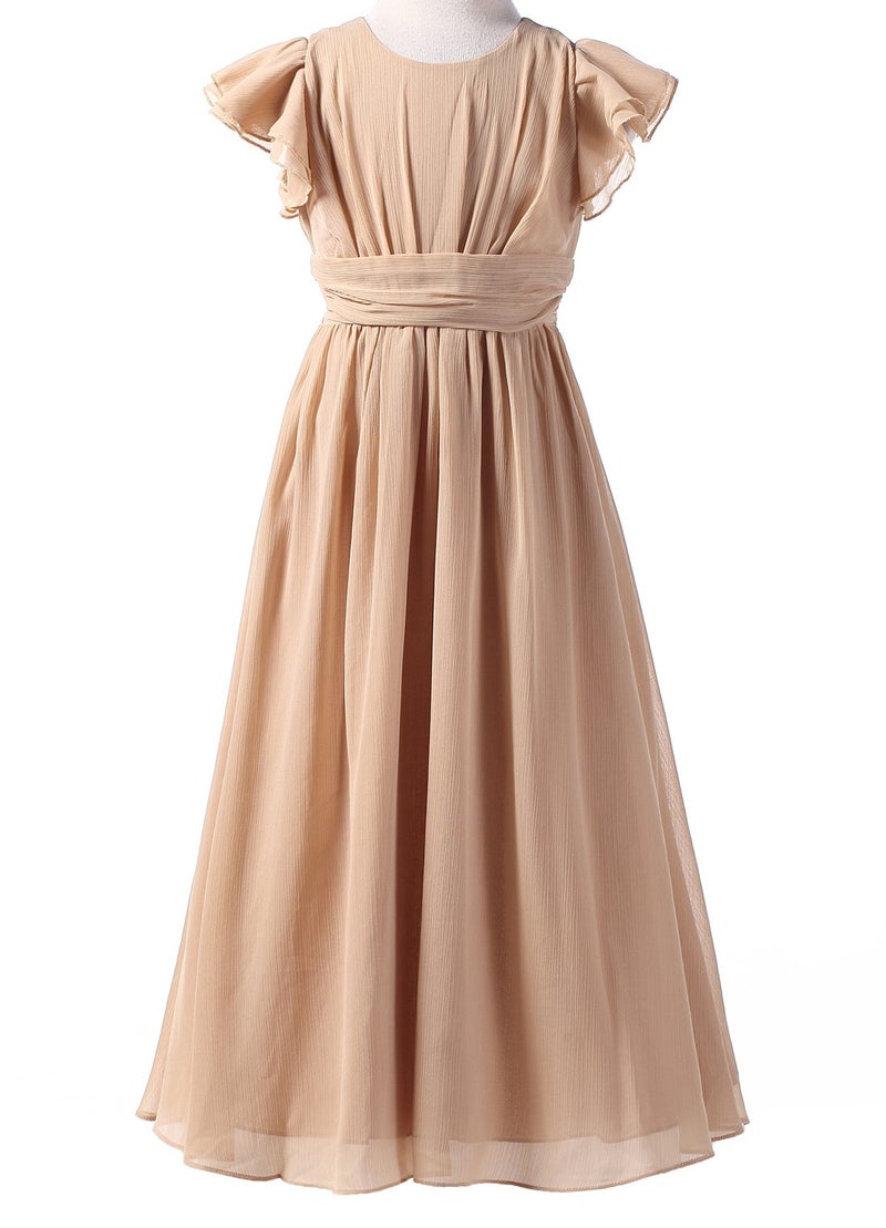 Happy Rose Flower Girl's Dress Prom Party Bridesmaid Dress Long Champagne 16 - Image 5