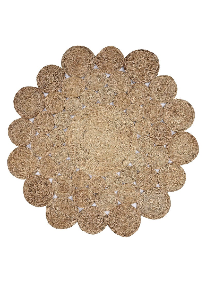 LINGWEI Jute Rug Carpet Hand Made Round Jute Rug Carpet Floor Mat Hand Braided Natural Area Rug Round Shape Natural Kitchen Mat Jute Rug Door Mat Carpet For Indoor and Outdoor  - Image 4