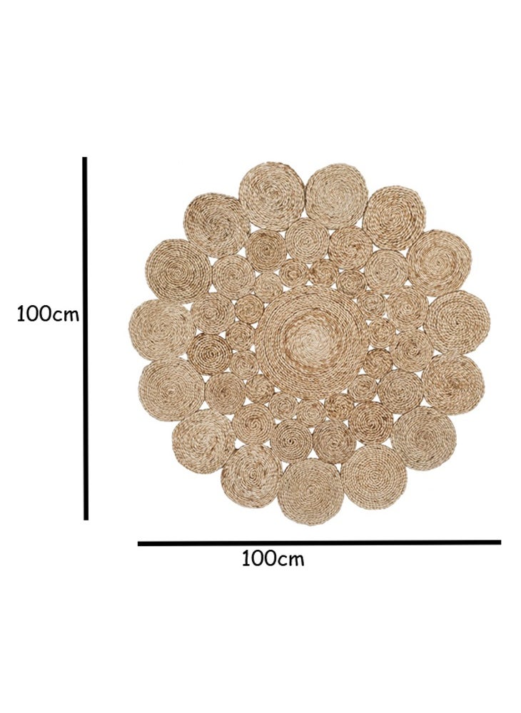 LINGWEI Jute Rug Carpet Hand Made Round Jute Rug Carpet Floor Mat Hand Braided Natural Area Rug Round Shape Natural Kitchen Mat Jute Rug Door Mat Carpet For Indoor and Outdoor  - Image 5