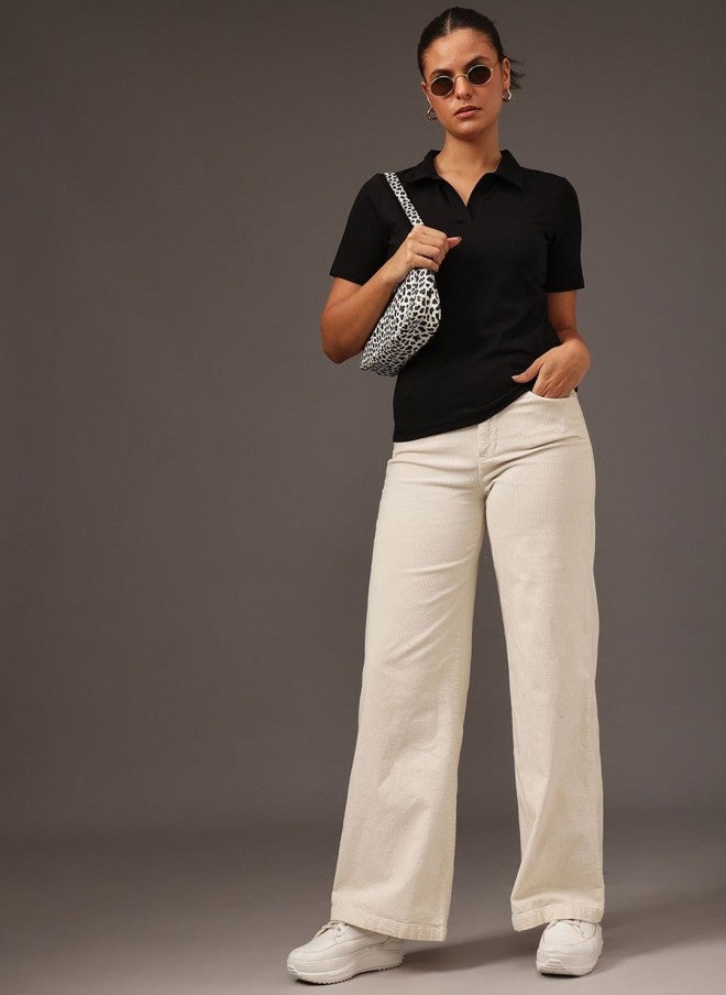 MINT STREET Black Cotton T-Shirt for Women - Image 5