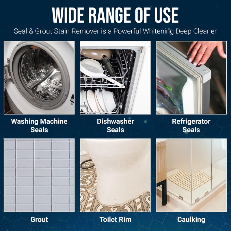 ShineY Black Stain Gel Cleaner Heavy Duty Stain Cleaner for Front Loader Washing Machine Seal, Bathroom Grout, Shower, Caulk - Front Load Washer Cleaning Solution - 7 Fl Oz - Image 2