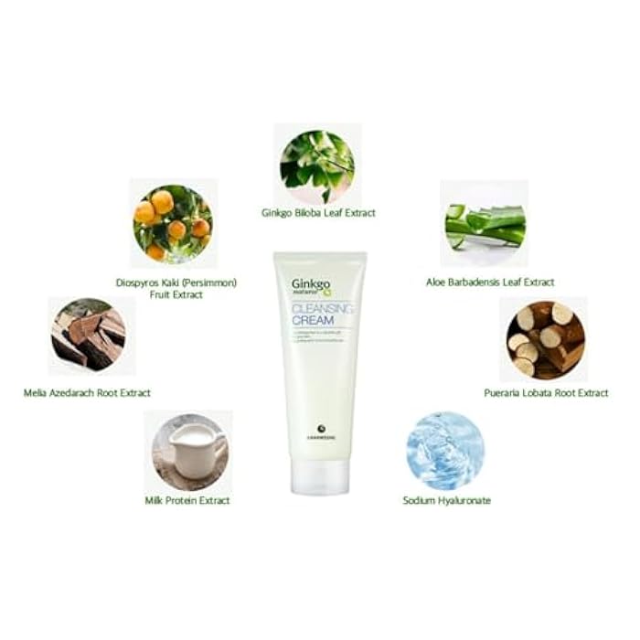 CHARMZONE Ginkgo Natural Cleansing Cream Makeup Remover, Deep Facial Cleanser for All Skin Types, Gentle Hydrating Korean Cleanser with Ginkgo Leaf Extract, Non-Greasy Rinse-Off, 7.06 oz K-Beauty - Image 4