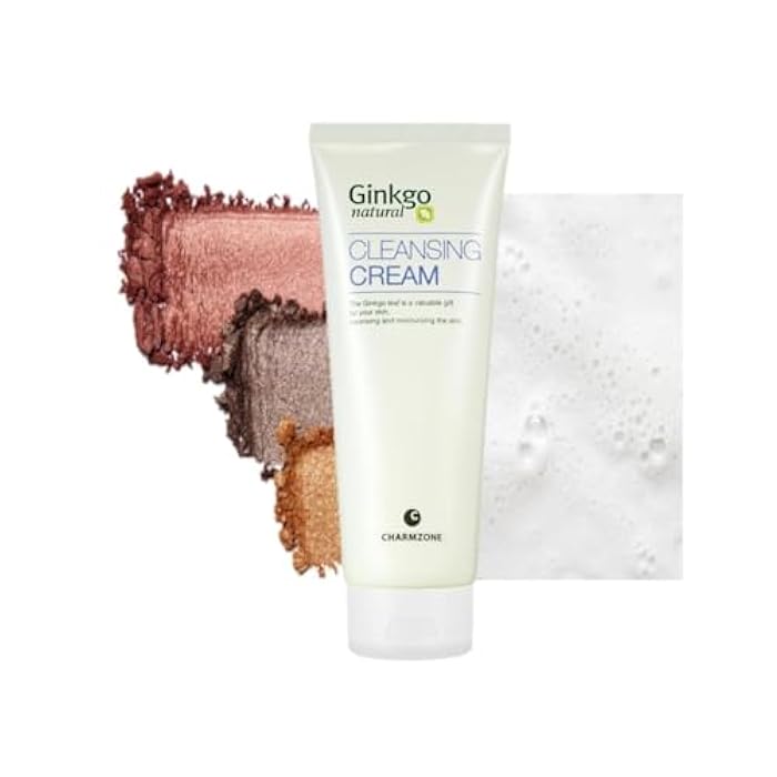 CHARMZONE Ginkgo Natural Cleansing Cream Makeup Remover, Deep Facial Cleanser for All Skin Types, Gentle Hydrating Korean Cleanser with Ginkgo Leaf Extract, Non-Greasy Rinse-Off, 7.06 oz K-Beauty - Image 1