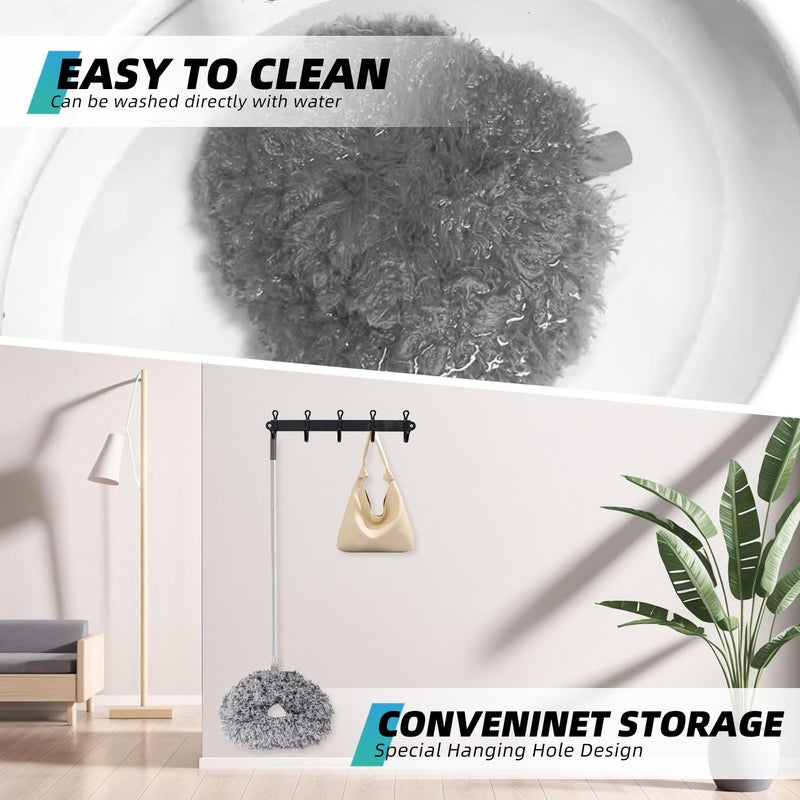 DRQ Ceiling Fan Cleaner Duster, Reusable Microfiber Duster with Extension Pole, 13 to 48 Inch Fan Blade Cleaner, Removable Dusters for Cleaning Walls Bookshelves Door Window Top (Grey) - Image 4