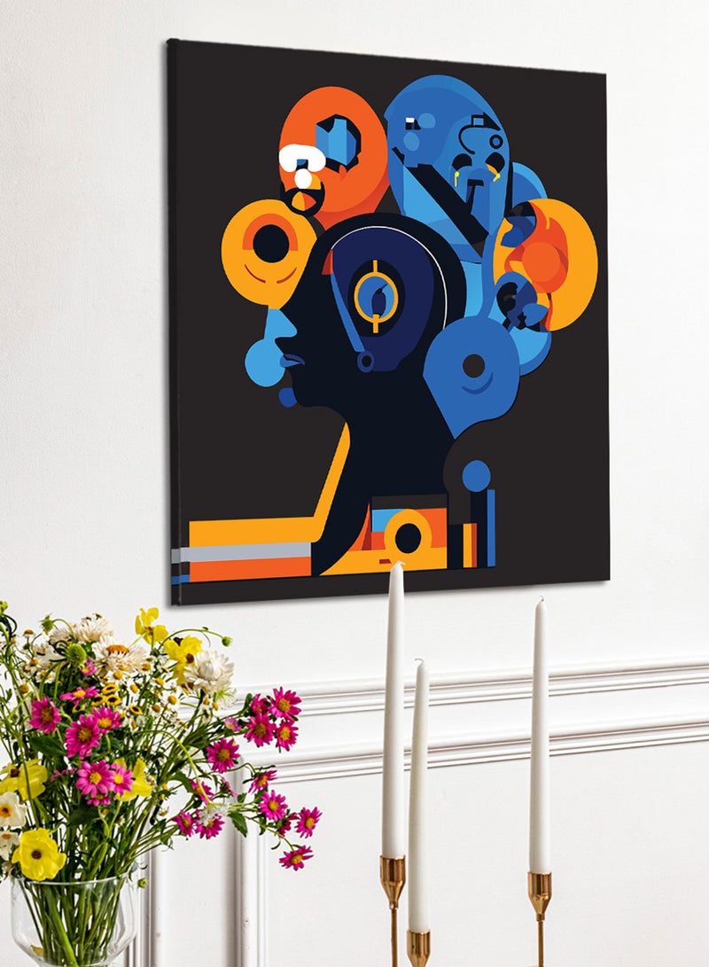 LOWHA Square Canvas Wall Art Stretched Over Wooden Frame with Visionaries Conceptual Art Painting - Image 2