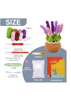 OASIS-TH Crochet Kit for Beginners, Lavender Crochet Kit Beginner Crochet Starter Kit for Complete Beginners Adults Crocheting Knitting Kit with Step-by-Step Video  - Image 2