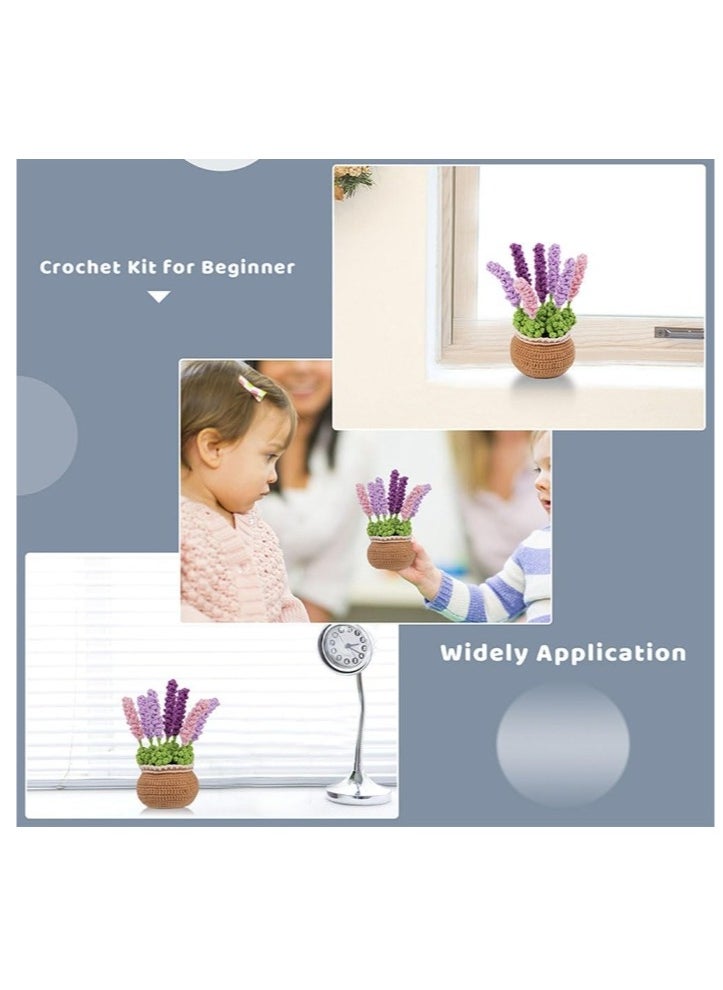 Crochet Kit for Beginners, Lavender Crochet Kit Beginner Crochet Starter Kit for Complete Beginners Adults Crocheting Knitting Kit with Step-by-Step Video