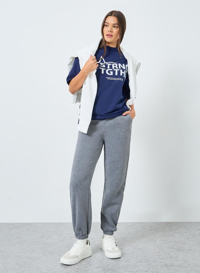 Take Two Women Grey Elastic Cuffed Joggers - Image 1