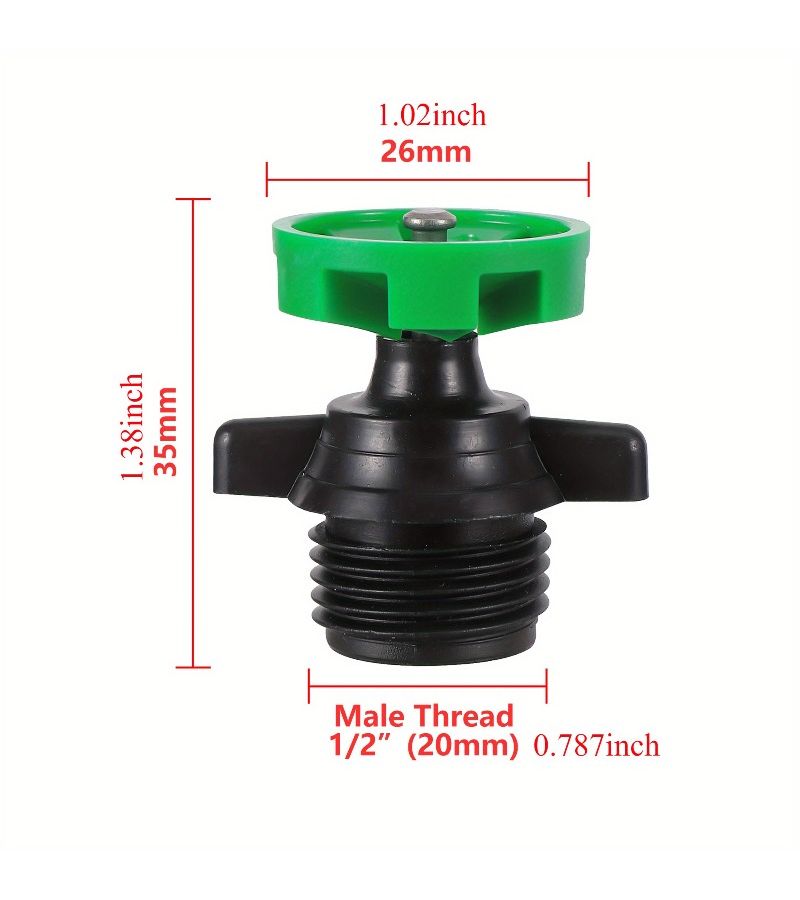 Green 360 Rotating Sprinkler Set 2 Piece 12 Inch Male Thread Automatic Irrigation - Image 2