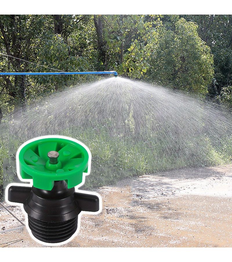 Green 360 Rotating Sprinkler Set 2 Piece 12 Inch Male Thread Automatic Irrigation - Image 1