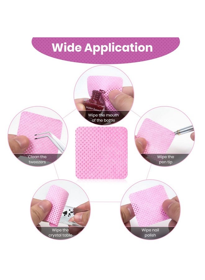 BELOOSYE 540 PCS Lint Free Nail Wipes, Eyelash Extension Glue Wipes, Super Absorbent Soft Non-woven Fabric Nail Polish Remover Wipes, Cleaning Pad Cloth for Lash Extension Supplies & Nail Polish Bottle(Pink)  - Image 3