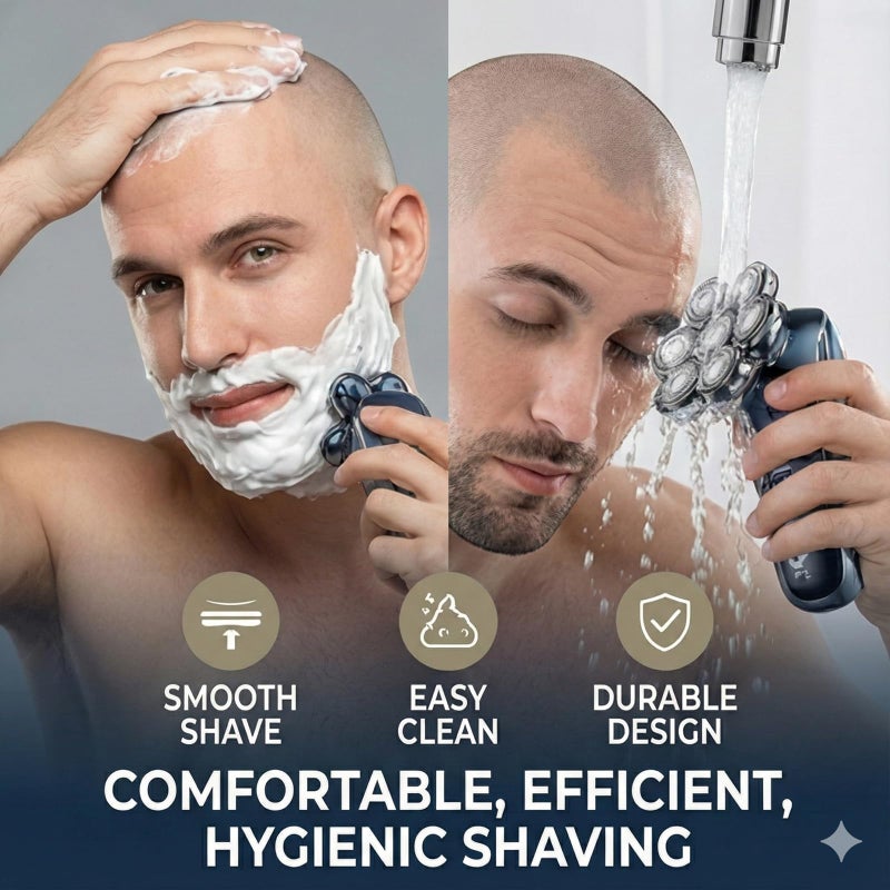 CLLFUU 2Pack Fit for SHPAVVER Replacement Heads,7 Blade Floating Head Fit for Cyruzi Replacement Head,Compatible with SHPAVVER/Cyruzi Head Shavers for Bald Men,Magnetic IPX7 Waterproof Shaver Heads. - Image 4