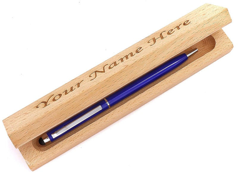 CrownLit Metal Ball Pen with Name Printing, Blue Pen, Blue Refill in a Personalised Box - Image 2