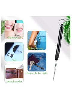Generic Metal Portable Reusable Toothpicks Black Teeth Picks Versatile Fruit Picker Cocktail Travel Picnic  - Image 1