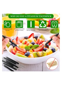 Generic Metal Portable Reusable Toothpicks Black Teeth Picks Versatile Fruit Picker Cocktail Travel Picnic  - Image 4