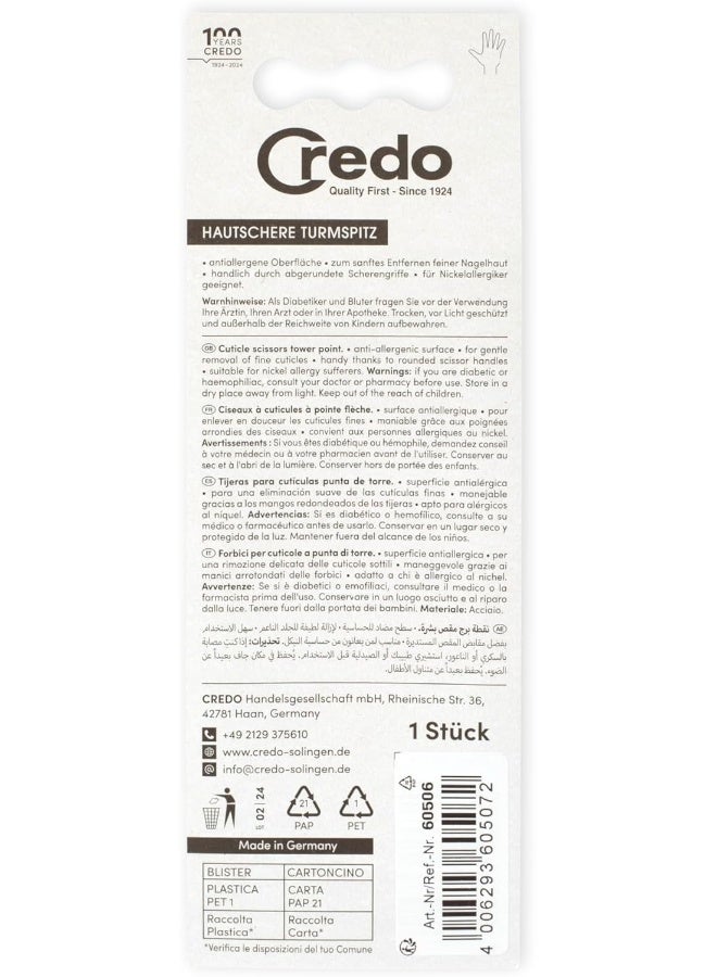 Credo Cuticle Scissors 9 cm Curved with Tower Tip - Sharp Precision Scissors for Cuticle & Nail Fold - Skin Care Tool for Manicure & Pedicure in PopArt (Black) - Image 4