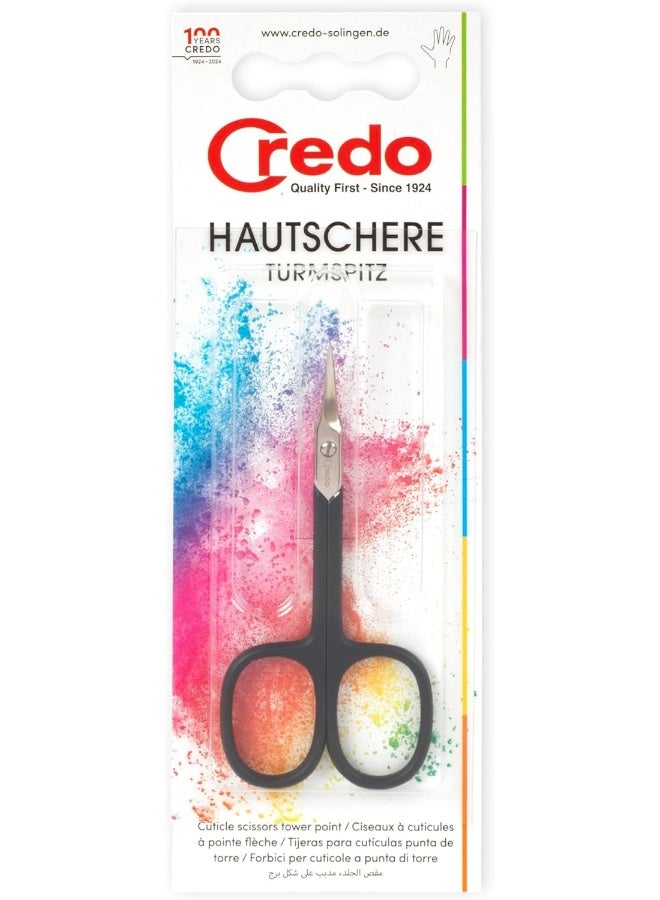 Credo Cuticle Scissors 9 cm Curved with Tower Tip - Sharp Precision Scissors for Cuticle & Nail Fold - Skin Care Tool for Manicure & Pedicure in PopArt (Black) - Image 3