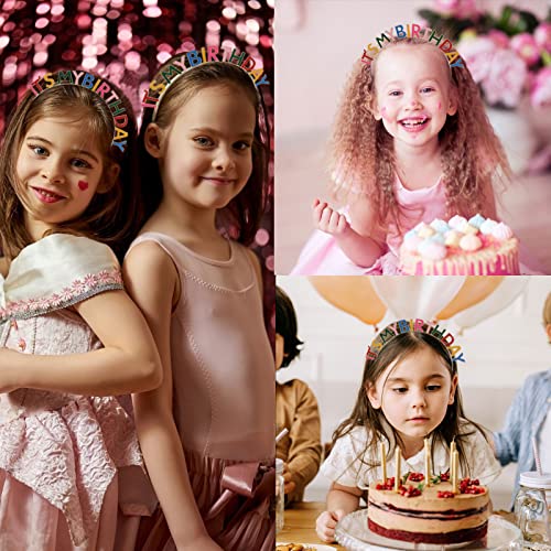 CIEHER Birthday Crown Birthday Headband, Rainbow It's My Birthday Headband, Happy Birthday Headband for Women, Birthday Girl Headband, Birthday Tiara Happy Birthday Decorations, Great Gifts - Image 3