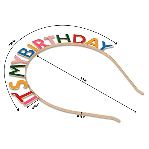 CIEHER Birthday Crown Birthday Headband, Rainbow It's My Birthday Headband, Happy Birthday Headband for Women, Birthday Girl Headband, Birthday Tiara Happy Birthday Decorations, Great Gifts - Image 5