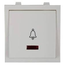 SEER Bell Switch for home outdoor with Indicator, 6A 240V,2 module Polycarbonate, White - Image 2