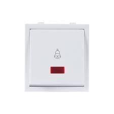 SEER Bell Switch for home outdoor with Indicator, 6A 240V,2 module Polycarbonate, White - Image 4