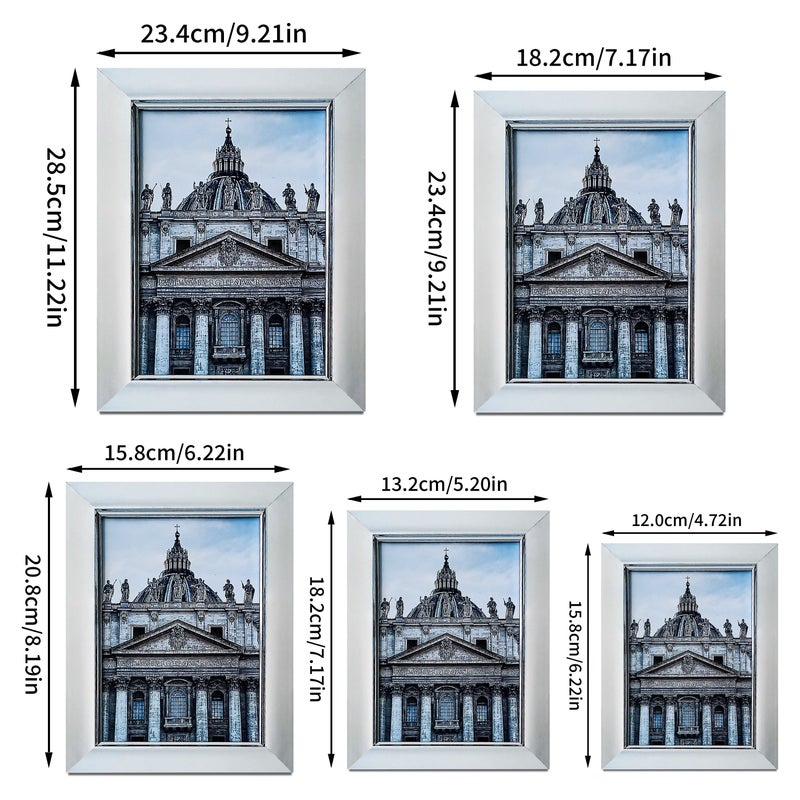 10 Pcs Silvery 6x8 Inch Gallery Decorative Photo Frame Set Elegant Desktop Display or Wall Mount Perfect Gift For Family Friends - Image 3