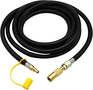 MENSI MENSI 12FT Low Pressure 1/4" Quick Connect Disconnect Plug RV Trailer Propane Extension Hose Hook Up Coleman RoapTrip  - Image 1