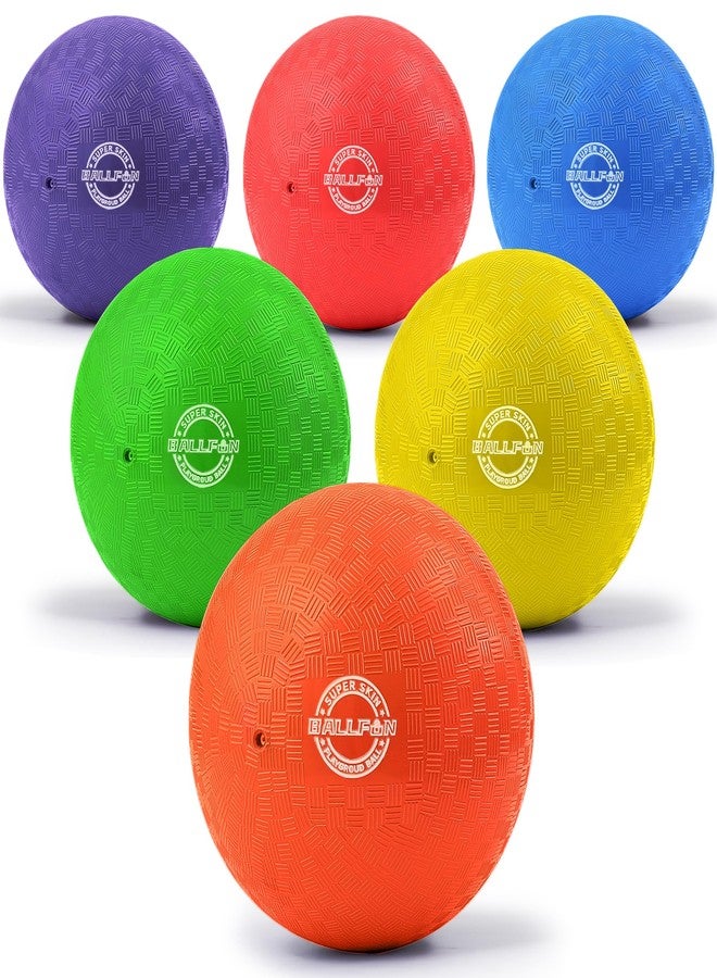 BallFUN Dodgeballs Playground Balls 8.5", Dodge Ball Set for Kids & Adults, Bouncing Kickballs Handball for Outdoor & Indoor Games - Includes Pump & Mesh Storage Bag (8.5",6 Pack) - Image 1